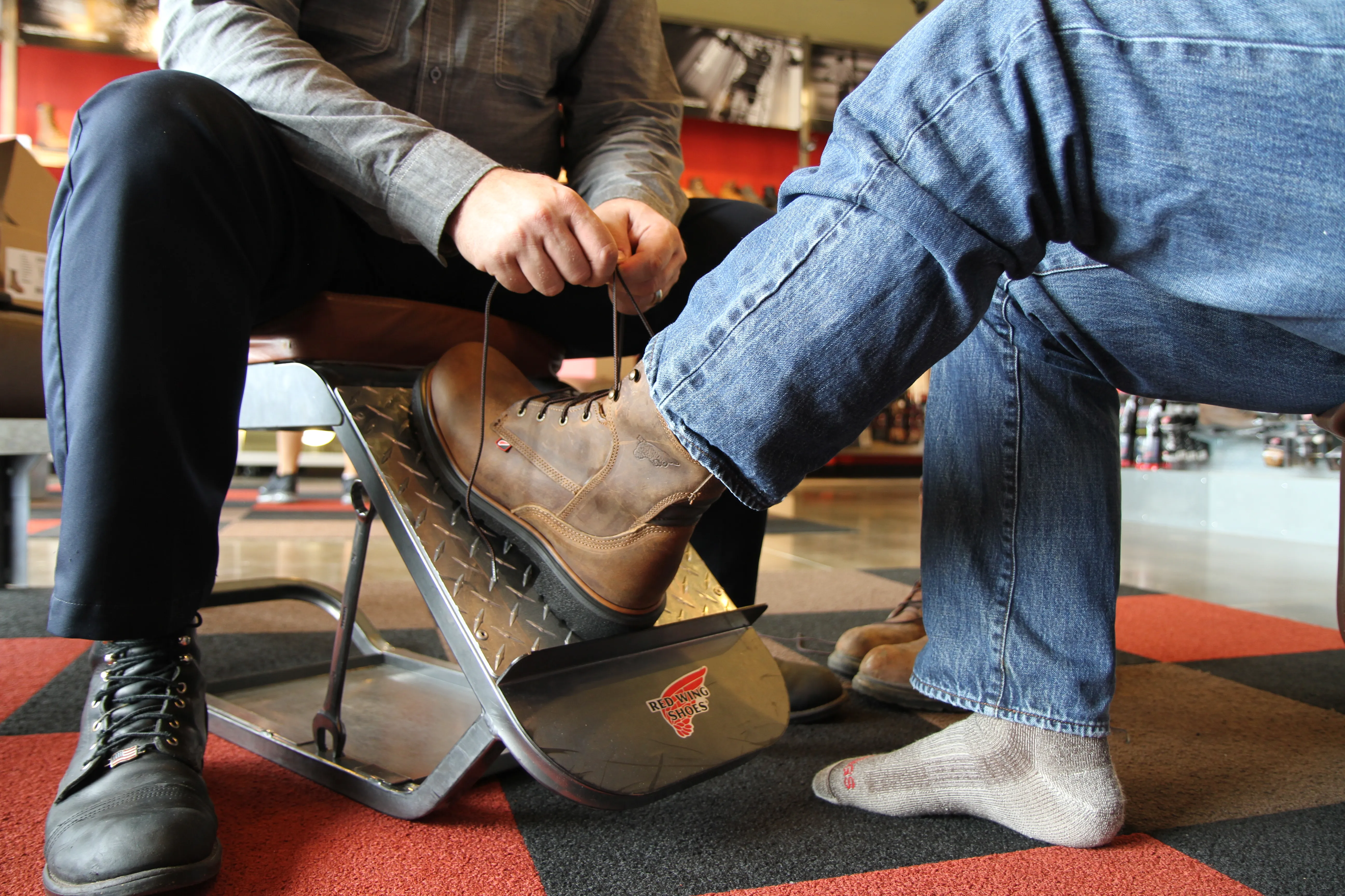 Tying boot laces - Red Wing craftsmanship